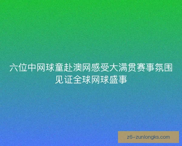 六位中网球童赴澳网感受大满贯赛事氛围见证全球网球盛事