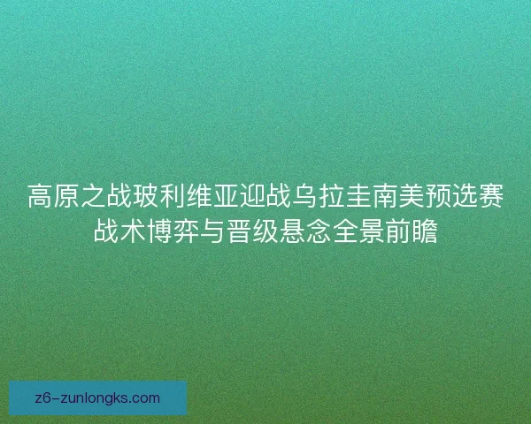高原之战玻利维亚迎战乌拉圭南美预选赛战术博弈与晋级悬念全景前瞻