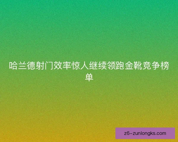 哈兰德射门效率惊人继续领跑金靴竞争榜单